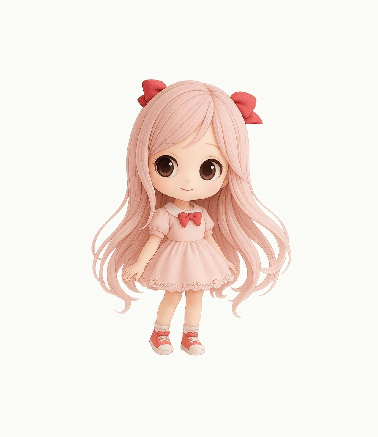 Whimsical ivory dress doll - Image 2