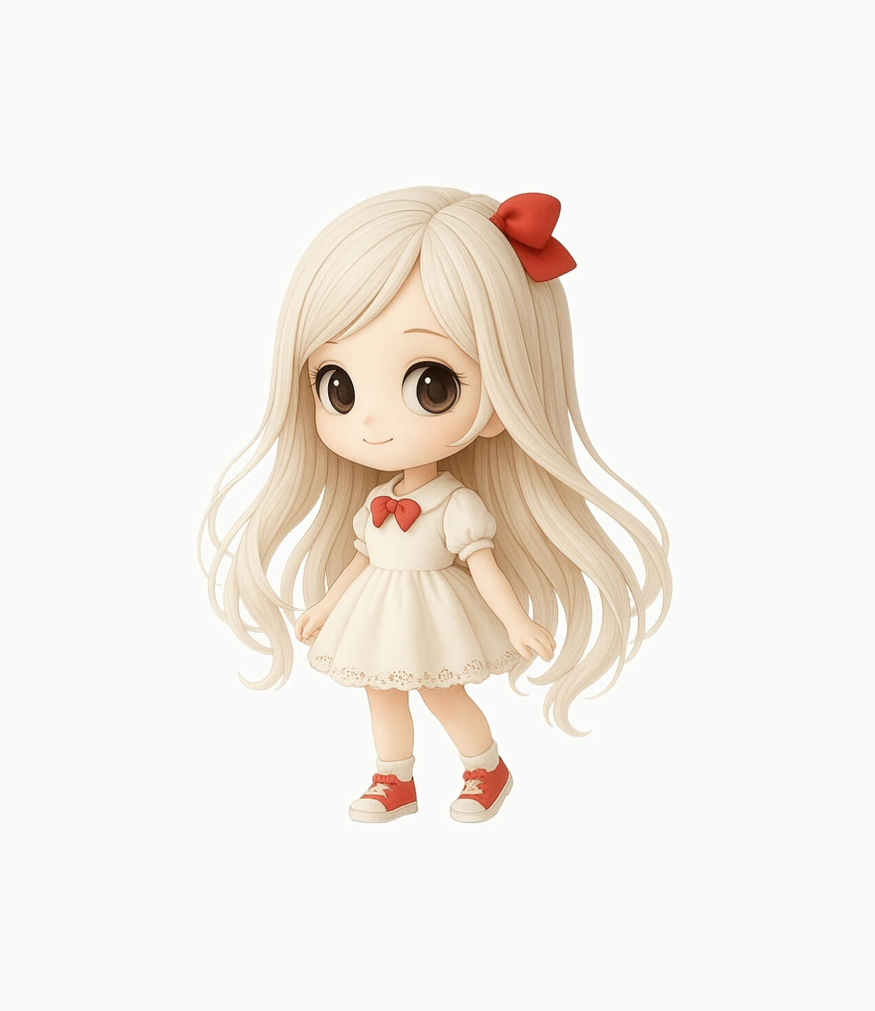 Whimsical ivory dress doll - Image 4