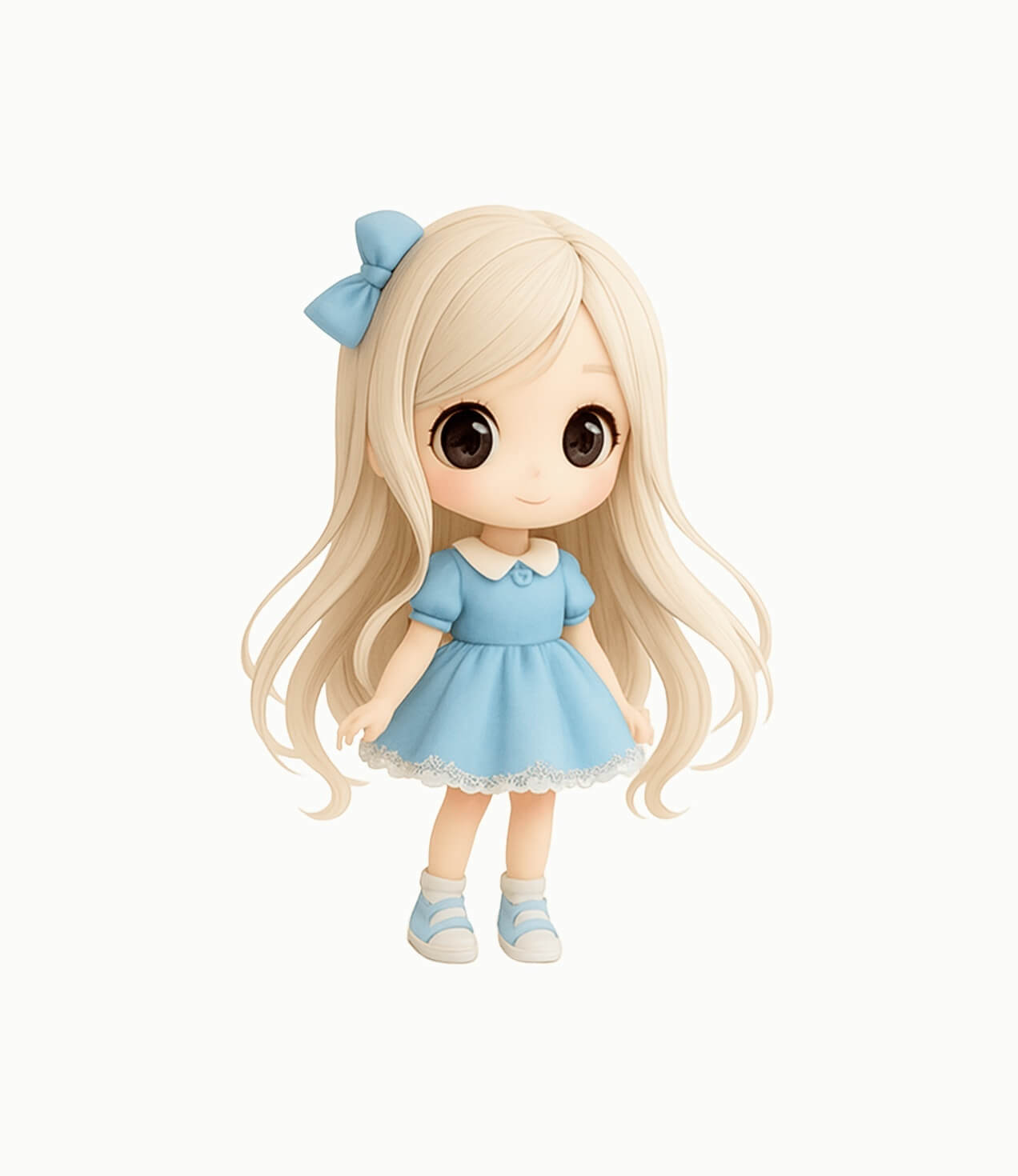 Whimsical ivory dress doll - Image 3